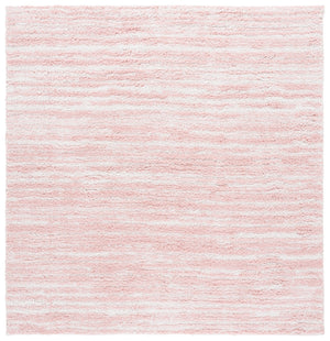 Safavieh Rumi Plush Shag Area Rug In Pink And Ivory — Power-Loomed Polyester With Jute Backing, Luxe Feel 5'-0" x 5'-0" RMS110U-5R