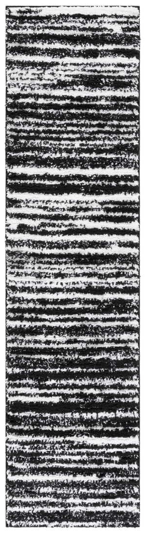 Safavieh Rumi Luxurious Round Shag Area Rug - Elegant Ivory Beige Design For Cozy Home Spaces 6ft 7in Black ,Ivory Polyester Rms110z-28