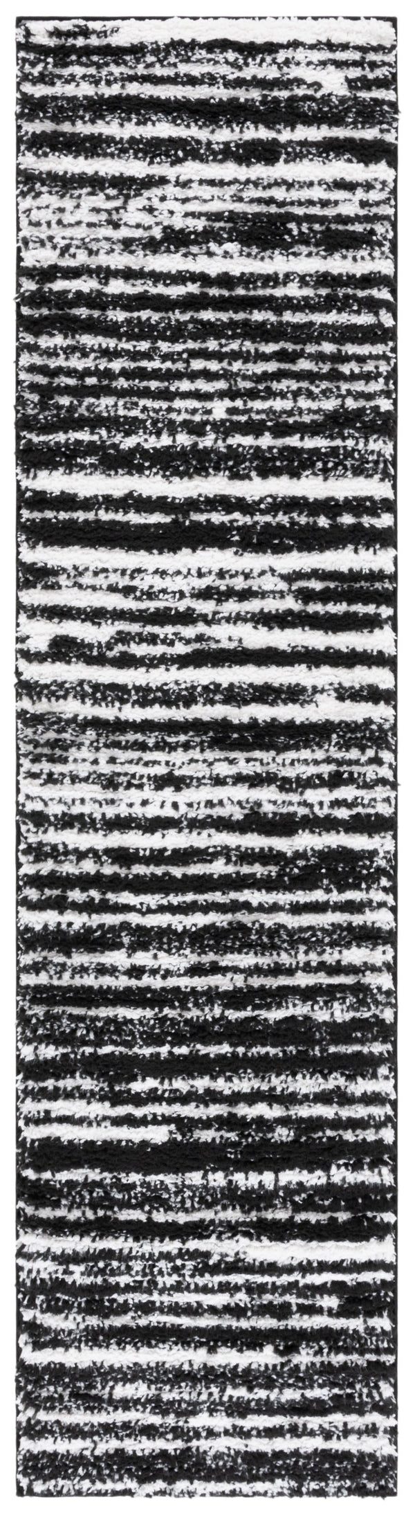 Safavieh Rumi Luxurious Round Shag Area Rug - Elegant Ivory Beige Design For Cozy Home Spaces 6ft 7in Black ,Ivory Polyester Rms110z-28