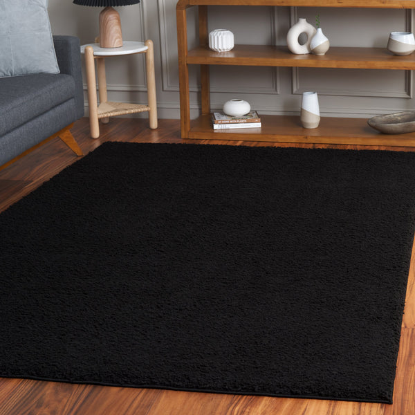 Safavieh Rumi Shag Area Rug - Luxurious Plush Comfort And Modern Elegance For Any Home Décor Style Black Polyester Rms120z-9