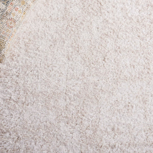 Safavieh Rumi Shag Area Rug In Ivory & Light Beige - Luxury 6'7" X 8'7" Centerpiece For Cozy Elegance Ivory ,Light Beige Polyester Rms124a-6