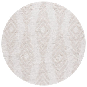 Safavieh Rumi Shag Area Rug - Luxurious Geometric Design For Modern Homes, Soft Texture, Durable & Elegant Ivory ,Light Beige Polyester Rms126a-28