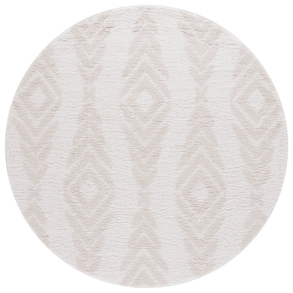 Safavieh Rumi Shag Area Rug - Luxurious Geometric Design For Modern Homes, Soft Texture, Durable & Elegant Ivory ,Light Beige Polyester Rms126a-28