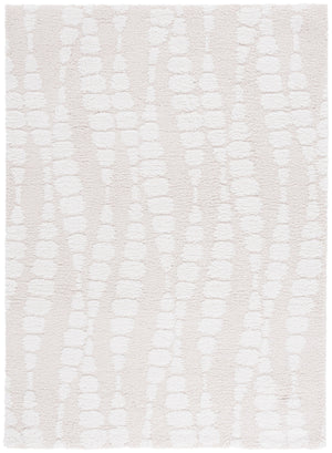 Safavieh Rumi Shag Area Rug - Luxurious Plush Comfort With Elegant Cobblestone Design For Timeless Décor Ivory ,Light Beige Polyester Rms128a-7r