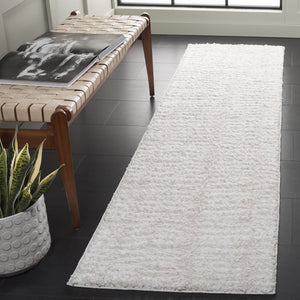 Safavieh Rumi Plush Shag Runner In Ivory Light Beige — High-Pile Flokati Texture, Durable Jute Backing, Cozy Elegance 2'-2" x 7'-0" RMS130A-27