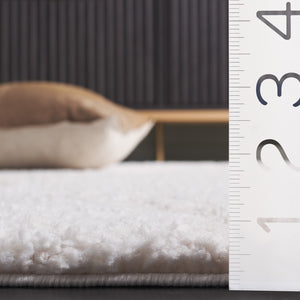 Safavieh Rumi Shag Area Rug For Luxurious Living Spaces – Soft, Durable, And Elegant Home Decor Essential Ivory ,Light Beige Polyester Rms130a-1115