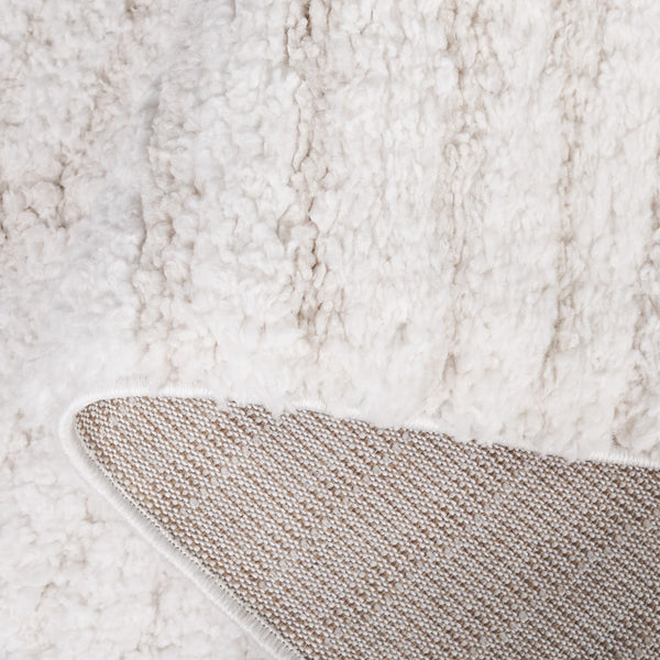 Safavieh Rumi Plush Shag Runner In Ivory Light Beige — High-Pile Flokati Texture, Durable Jute Backing, Cozy Elegance 2'-2" x 7'-0" RMS130A-27