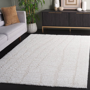 Safavieh Rumi Plush Shag Runner In Ivory Light Beige — High-Pile Flokati Texture, Durable Jute Backing, Cozy Elegance 2'-2" x 7'-0" RMS130A-27