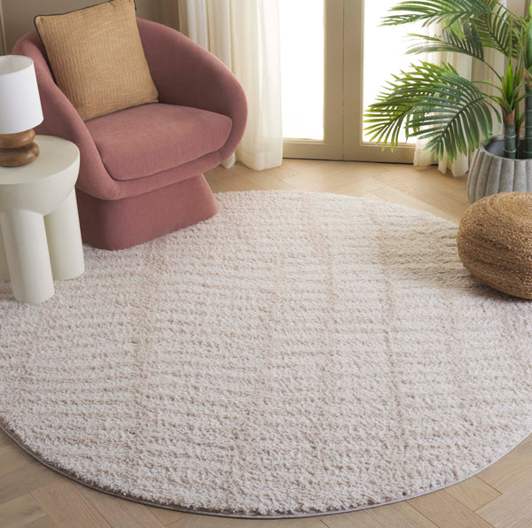 Safavieh Rumi Plush Shag Runner In Ivory Light Beige — High-Pile Flokati Texture, Durable Jute Backing, Cozy Elegance 2'-2" x 7'-0" RMS130A-27