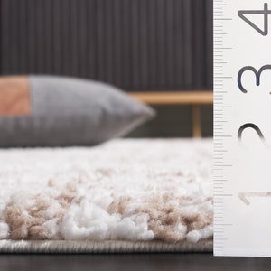 Safavieh Rumi Shag Runner Rug - Luxurious Plush Texture For Timeless Elegance And Cozy Sophistication Beige ,Ivory Polyester Rms132b-7r