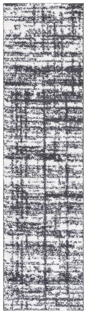 Safavieh Rumi Shag Runner Rug - Luxurious Plush Texture For Timeless Elegance And Cozy Sophistication Charcoal ,Ivory Polyester Rms132h-7sq
