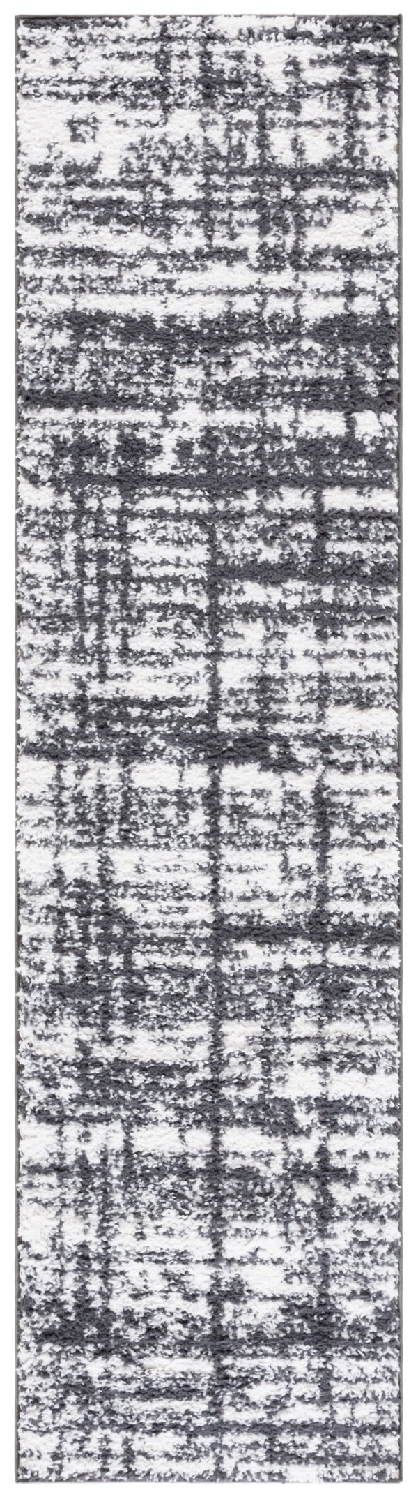 Safavieh Rumi Shag Runner Rug - Luxurious Plush Texture For Timeless Elegance And Cozy Sophistication Charcoal ,Ivory Polyester Rms132h-7sq