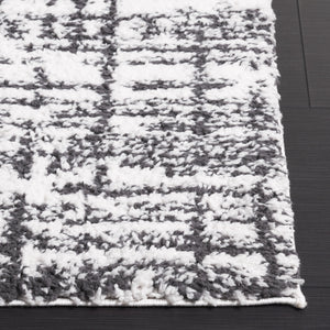 Safavieh Rumi Shag Runner Rug - Luxurious Plush Texture For Timeless Elegance And Cozy Sophistication Charcoal ,Ivory Polyester Rms132h-7sq