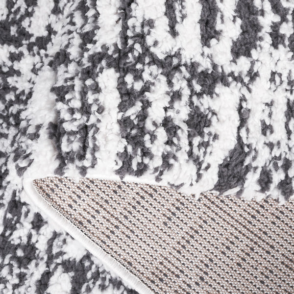 Safavieh Rumi Shag Runner Rug - Luxurious Plush Texture For Timeless Elegance And Cozy Sophistication Charcoal ,Ivory Polyester Rms132h-7sq