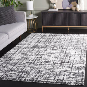 Safavieh Rumi Shag Runner Rug - Luxurious Plush Texture For Timeless Elegance And Cozy Sophistication Charcoal ,Ivory Polyester Rms132h-7sq