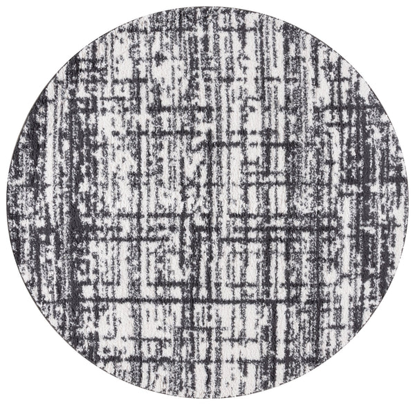 Safavieh Rumi Shag Runner Rug - Luxurious Plush Texture For Timeless Elegance And Cozy Sophistication Charcoal ,Ivory Polyester Rms132h-7sq