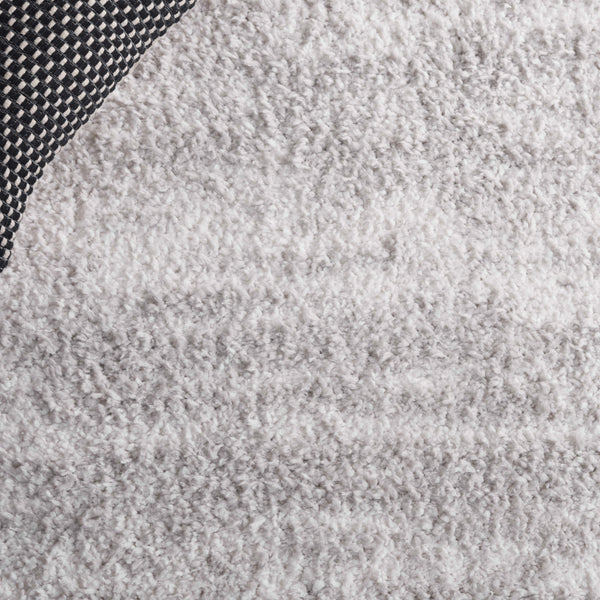 Safavieh Rumi Luxurious 6'7" X 8'7" Grey/Ivory Power Loomed Area Rug - Elegant Shag For Chic Spaces Grey ,Ivory Polyester Rms134f-6