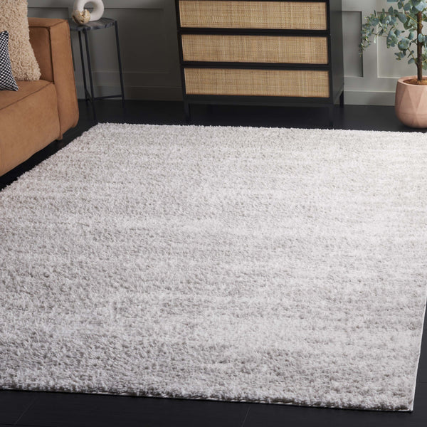Safavieh Rumi Luxurious 6'7" X 8'7" Grey/Ivory Power Loomed Area Rug - Elegant Shag For Chic Spaces Grey ,Ivory Polyester Rms134f-6