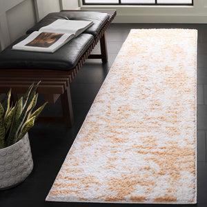 Safavieh Rumi Shag Area Rug: Luxurious Plush Comfort With Abstract Gold & Ivory Design For Elegant Spaces Gold ,Ivory Polyester Rms138d-8