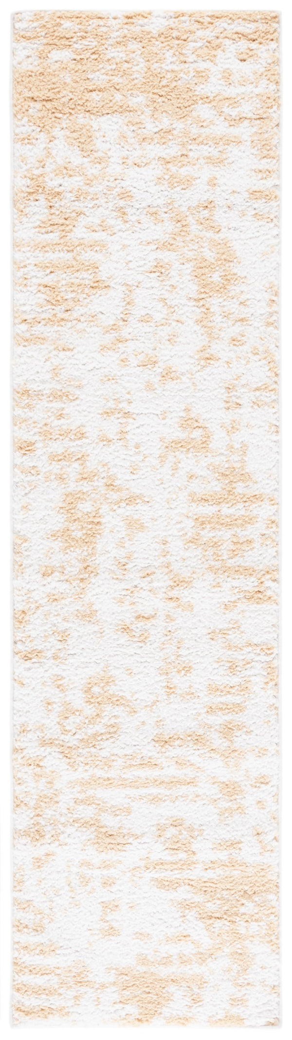 Safavieh Rumi Shag Area Rug: Luxurious Plush Comfort With Abstract Gold & Ivory Design For Elegant Spaces Gold ,Ivory Polyester Rms138d-8