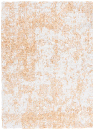 Safavieh Rumi Shag Area Rug: Luxurious Plush Comfort With Abstract Gold & Ivory Design For Elegant Spaces Gold ,Ivory Polyester Rms138d-8