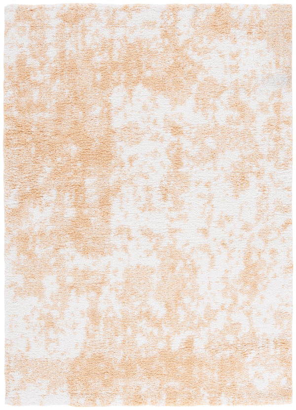 Safavieh Rumi Shag Area Rug: Luxurious Plush Comfort With Abstract Gold & Ivory Design For Elegant Spaces Gold ,Ivory Polyester Rms138d-8
