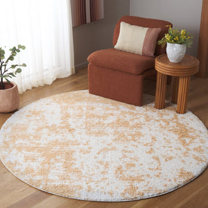 Safavieh Rumi Shag Area Rug: Luxurious Plush Comfort With Abstract Gold & Ivory Design For Elegant Spaces Gold ,Ivory Polyester Rms138d-8