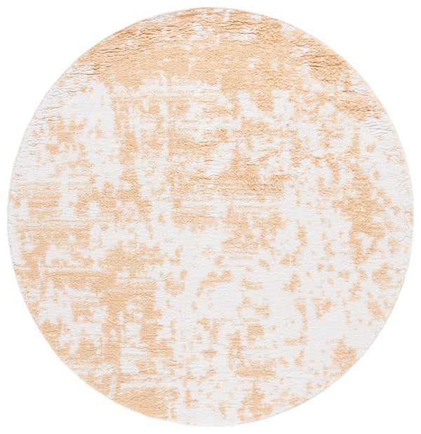 Safavieh Rumi Shag Area Rug: Luxurious Plush Comfort With Abstract Gold & Ivory Design For Elegant Spaces Gold ,Ivory Polyester Rms138d-8