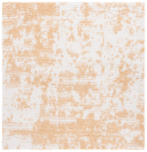 Safavieh Rumi Shag Area Rug: Luxurious Plush Comfort With Abstract Gold & Ivory Design For Elegant Spaces Gold ,Ivory Polyester Rms138d-8