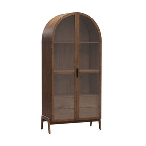 Lh Imports Remix Display Cabinet - Elevate Your Home Décor With A Stylish And Functional Showcase Solution! Brown Mdf,Plywood,Lvl,Acacia Veneer,Tempered Glass Rmt015-ebr