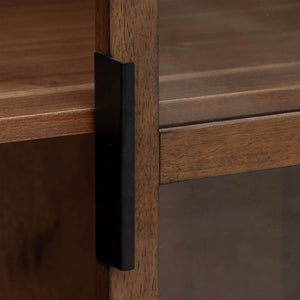 Lh Imports Remix Display Cabinet - Elevate Your Home Décor With A Stylish And Functional Showcase Solution! Brown Mdf,Plywood,Lvl,Acacia Veneer,Tempered Glass Rmt015-ebr