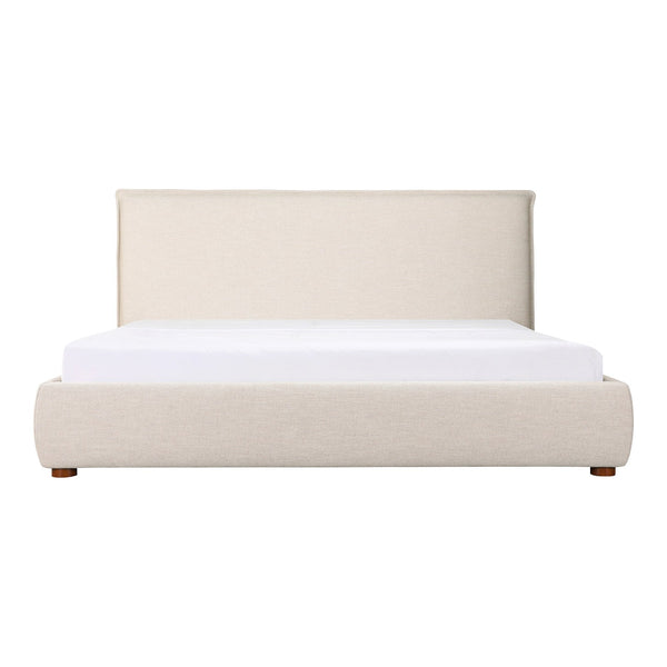 Moe's Home Luzon Bed - Timeless Upholstered Design With Padded Headboard For Ultimate Comfort And Support  Upholstery, 
80% Polyester,20% Linen,Solid Pine Frame Rn-1129-34-0
