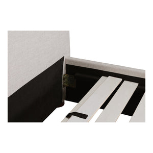 Moe's Home Luzon Bed - Timeless Upholstered Design With Padded Headboard For Ultimate Comfort And Support  Upholstery, 
80% Polyester,20% Linen,Solid Pine Frame Rn-1129-34-0