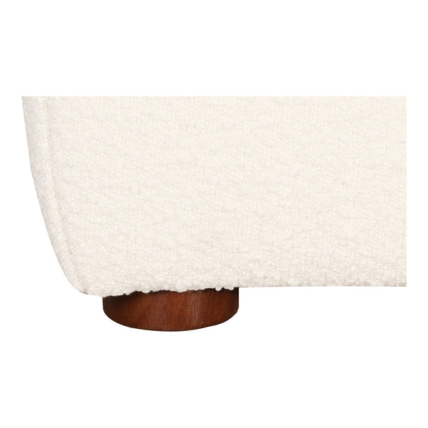 Moe's Home Recharge Queen Bed - Elegant Cream Boucle Upholstered Design For Ultimate Comfort And Relaxation White Upholstery, 54% Polyester,46% Acrylic Boucle Fabric,Solid Pine Frame Rn-1142-18-0