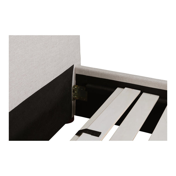 Moe's Home Luzon Bed With Tall Foam-padded Headboard - Soft Linen Blend Upholstery And Solid Pine Frame  Upholstery, 
80% Polyester,20% Linen,Solid Pine Frame Rn-1148-34-0