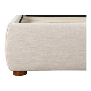 Moe's Home Luzon Bed With Tall Foam-padded Headboard - Soft Linen Blend Upholstery And Solid Pine Frame  Upholstery, 
80% Polyester,20% Linen,Solid Pine Frame Rn-1148-34-0