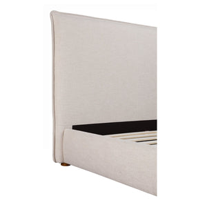 Moe's Home Luzon Bed With Tall Foam-padded Headboard - Soft Linen Blend Upholstery And Solid Pine Frame  Upholstery, 
80% Polyester,20% Linen,Solid Pine Frame Rn-1148-34-0