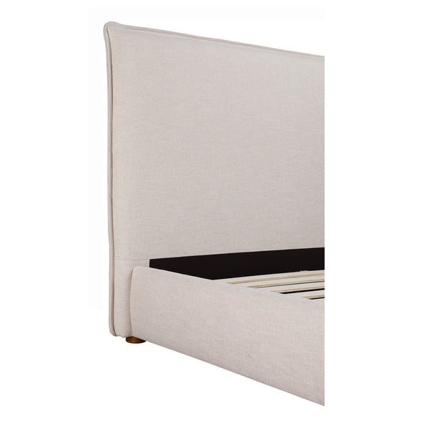 Moe's Home Luzon Bed With Tall Foam-padded Headboard - Soft Linen Blend Upholstery And Solid Pine Frame  Upholstery, 
80% Polyester,20% Linen,Solid Pine Frame Rn-1148-34-0