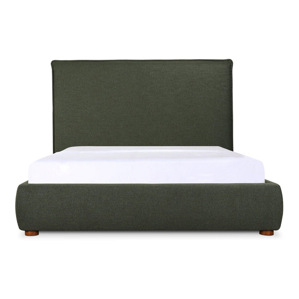 Moe's Home Luzon Bed With Tall Foam-padded Headboard - Soft Linen Blend Upholstery And Solid Pine Frame Green Upholstery, 
80% Polyester,20% Linen,Solid Pine Frame Rn-1149-27-0