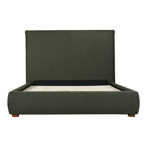 Moe's Home Luzon Bed With Tall Foam-padded Headboard - Soft Linen Blend Upholstery And Solid Pine Frame Green Upholstery, 
80% Polyester,20% Linen,Solid Pine Frame Rn-1149-27-0