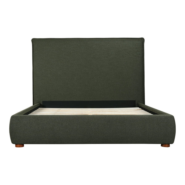 Moe's Home Luzon Bed With Tall Foam-padded Headboard - Soft Linen Blend Upholstery And Solid Pine Frame Green Upholstery, 
80% Polyester,20% Linen,Solid Pine Frame Rn-1149-27-0