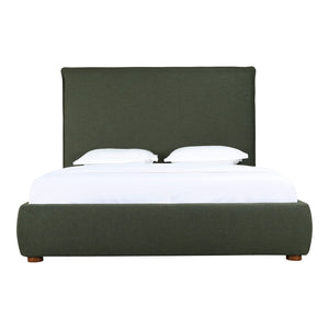 Moe's Home Luzon Bed With Tall Foam-padded Headboard - Soft Linen Blend Upholstery And Solid Pine Frame Green Upholstery, 
80% Polyester,20% Linen,Solid Pine Frame Rn-1149-27-0