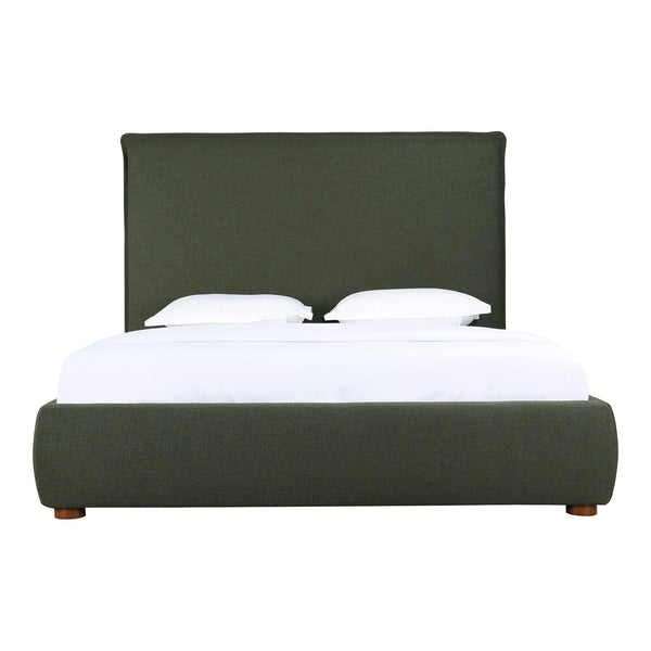 Moe's Home Luzon Bed With Tall Foam-padded Headboard - Soft Linen Blend Upholstery And Solid Pine Frame Green Upholstery, 
80% Polyester,20% Linen,Solid Pine Frame Rn-1149-27-0