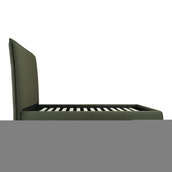 Moe's Home Luzon Bed With Tall Foam-padded Headboard - Soft Linen Blend Upholstery And Solid Pine Frame Green Upholstery, 
80% Polyester,20% Linen,Solid Pine Frame Rn-1149-27-0