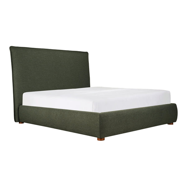Moe's Home Luzon Bed With Tall Foam-padded Headboard - Soft Linen Blend Upholstery And Solid Pine Frame Green Upholstery, 
80% Polyester,20% Linen,Solid Pine Frame Rn-1149-27-0