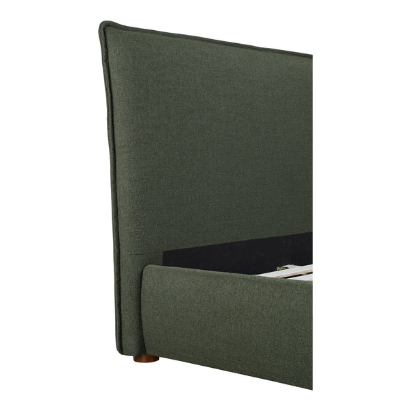 Moe's Home Luzon Bed With Tall Foam-padded Headboard - Soft Linen Blend Upholstery And Solid Pine Frame Green Upholstery, 
80% Polyester,20% Linen,Solid Pine Frame Rn-1149-27-0