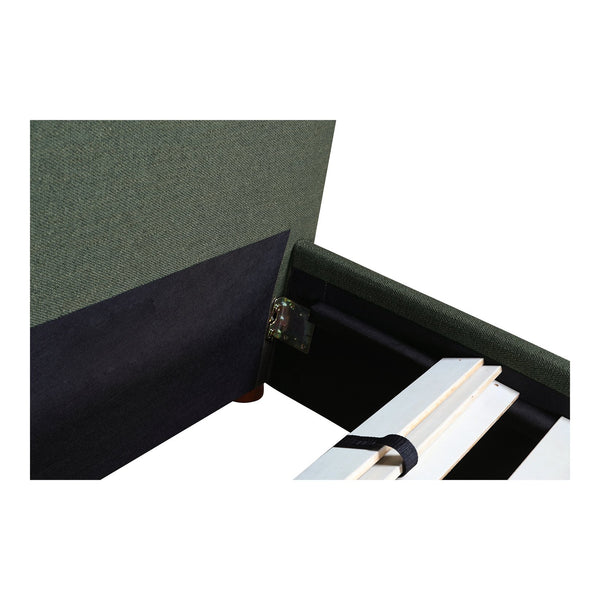 Moe's Home Luzon Bed With Tall Foam-padded Headboard - Soft Linen Blend Upholstery And Solid Pine Frame Green Upholstery, 
80% Polyester,20% Linen,Solid Pine Frame Rn-1149-27-0