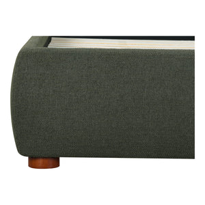 Moe's Home Luzon Bed With Tall Foam-padded Headboard - Soft Linen Blend Upholstery And Solid Pine Frame Green Upholstery, 
80% Polyester,20% Linen,Solid Pine Frame Rn-1149-27-0