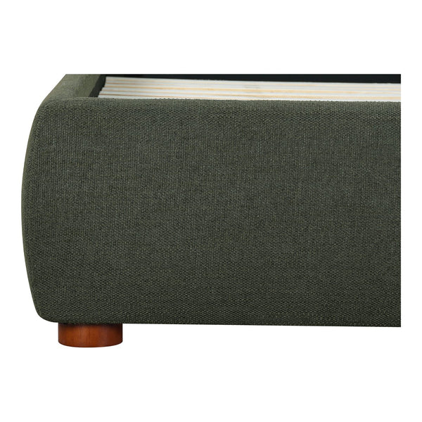 Moe's Home Luzon Bed With Tall Foam-padded Headboard - Soft Linen Blend Upholstery And Solid Pine Frame Green Upholstery, 
80% Polyester,20% Linen,Solid Pine Frame Rn-1149-27-0