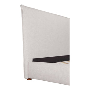 Moe's Home Luzon Bed With Tall Foam-padded Headboard - Soft Linen Blend Upholstery And Solid Pine Frame Grey Upholstery, 
80% Polyester,20% Linen,Solid Pine Frame Rn-1149-40-0